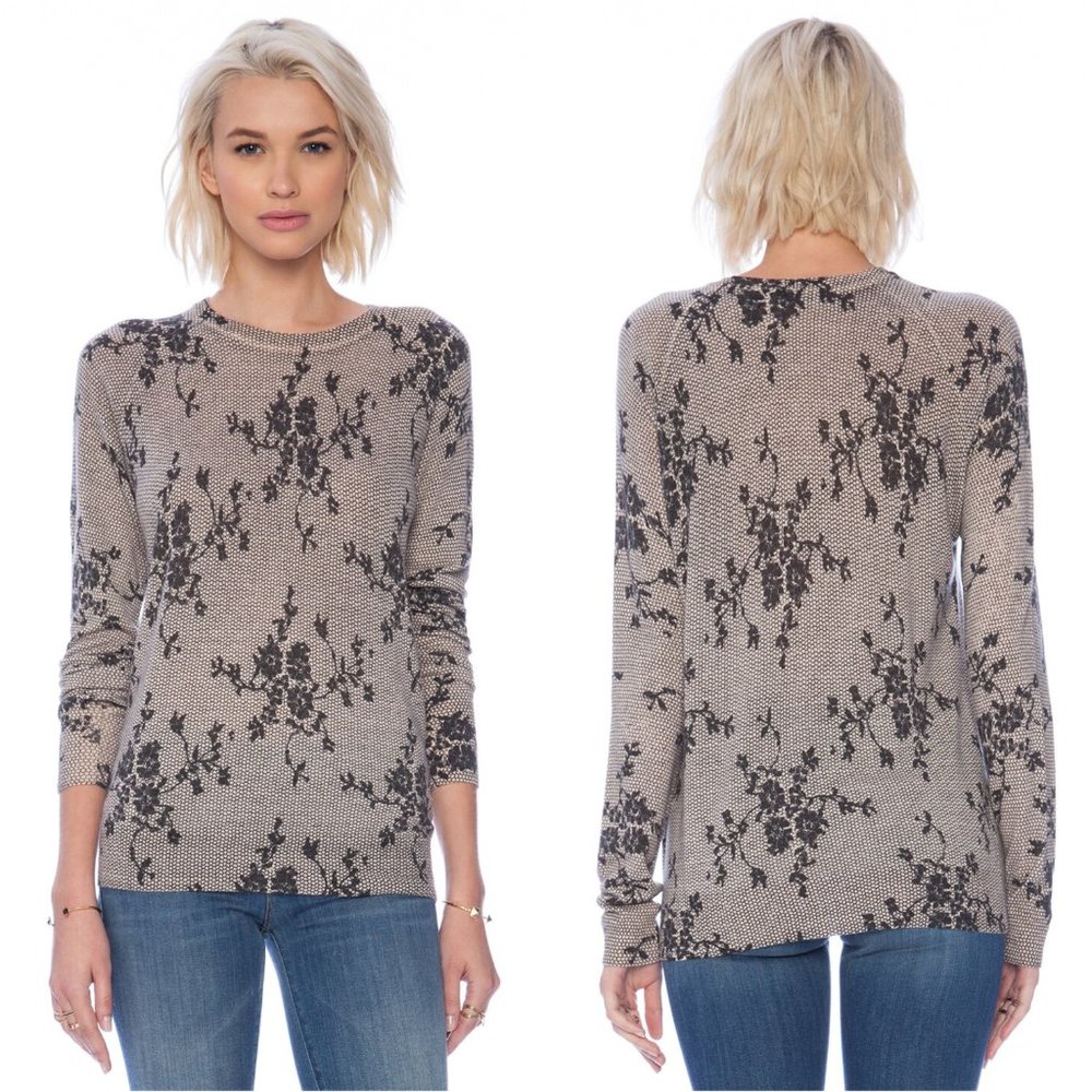 Equipment | Sloane Floral Lace Crew Neck Sweater